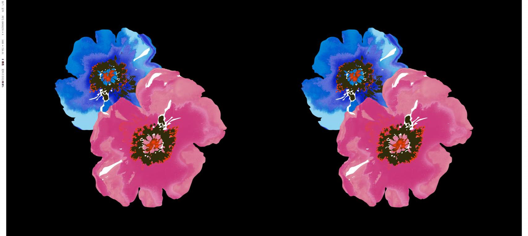 时尚水彩花卉面料印花素材 服装印花设计灵感