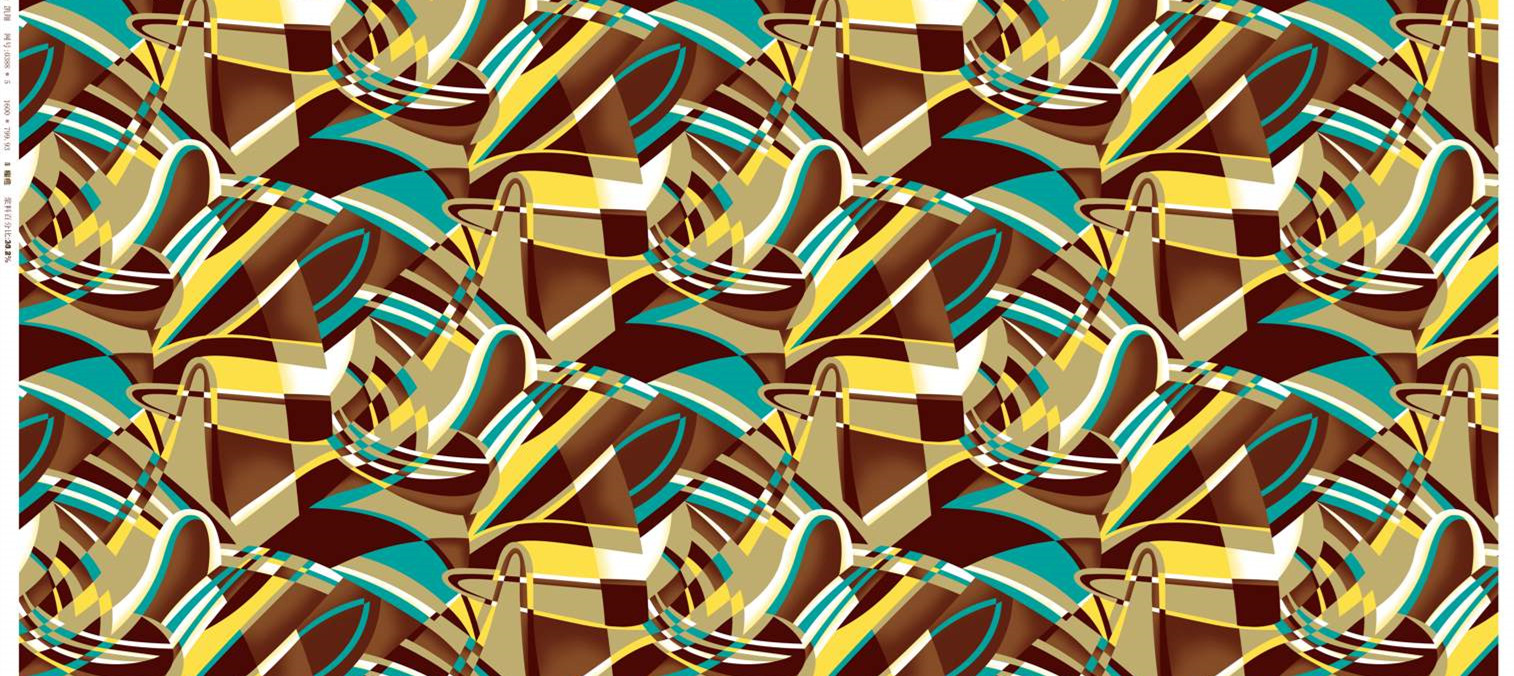 复古几何风面料印花 时尚服装印花设计素材