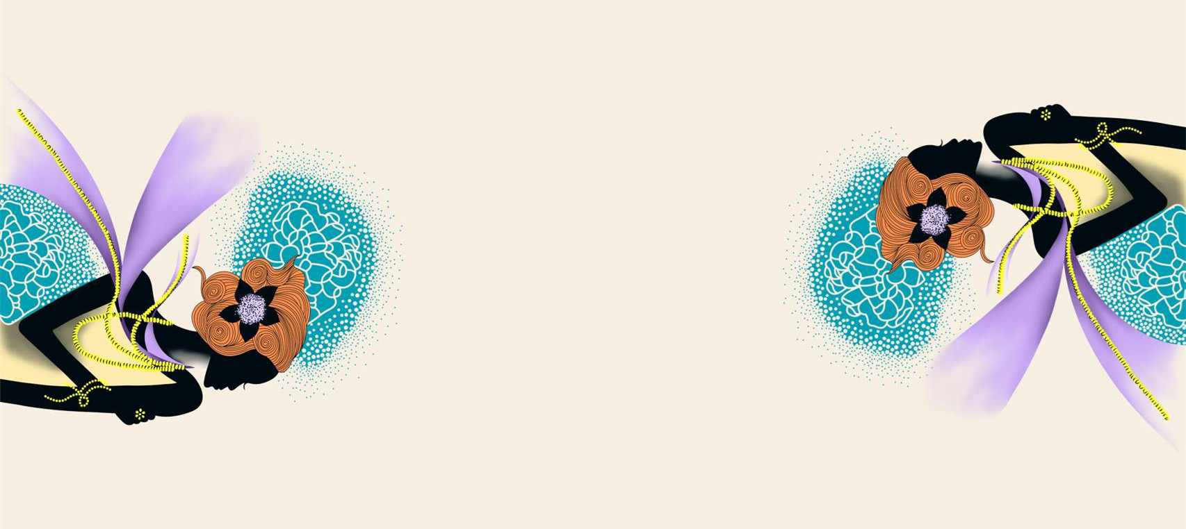 艺术插画风对称花型 时尚面料印花素材推荐