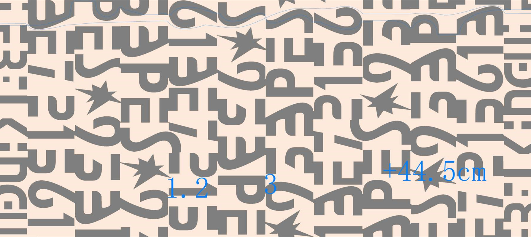 现代几何星形组合面料印花素材