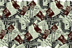 复古报纸拼贴面料印花 时尚服装印花素材推荐