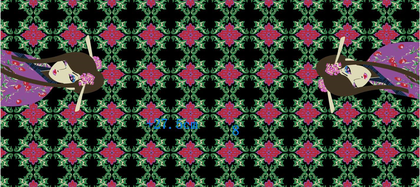 复古花卉与人物元素的服装印花素材设计