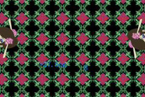 复古花卉与人物元素的服装印花素材设计