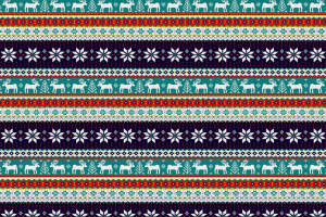 北欧风驯鹿雪花面料印花 节日氛围服装印花素材