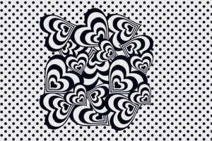 潮流波点心形面料印花素材