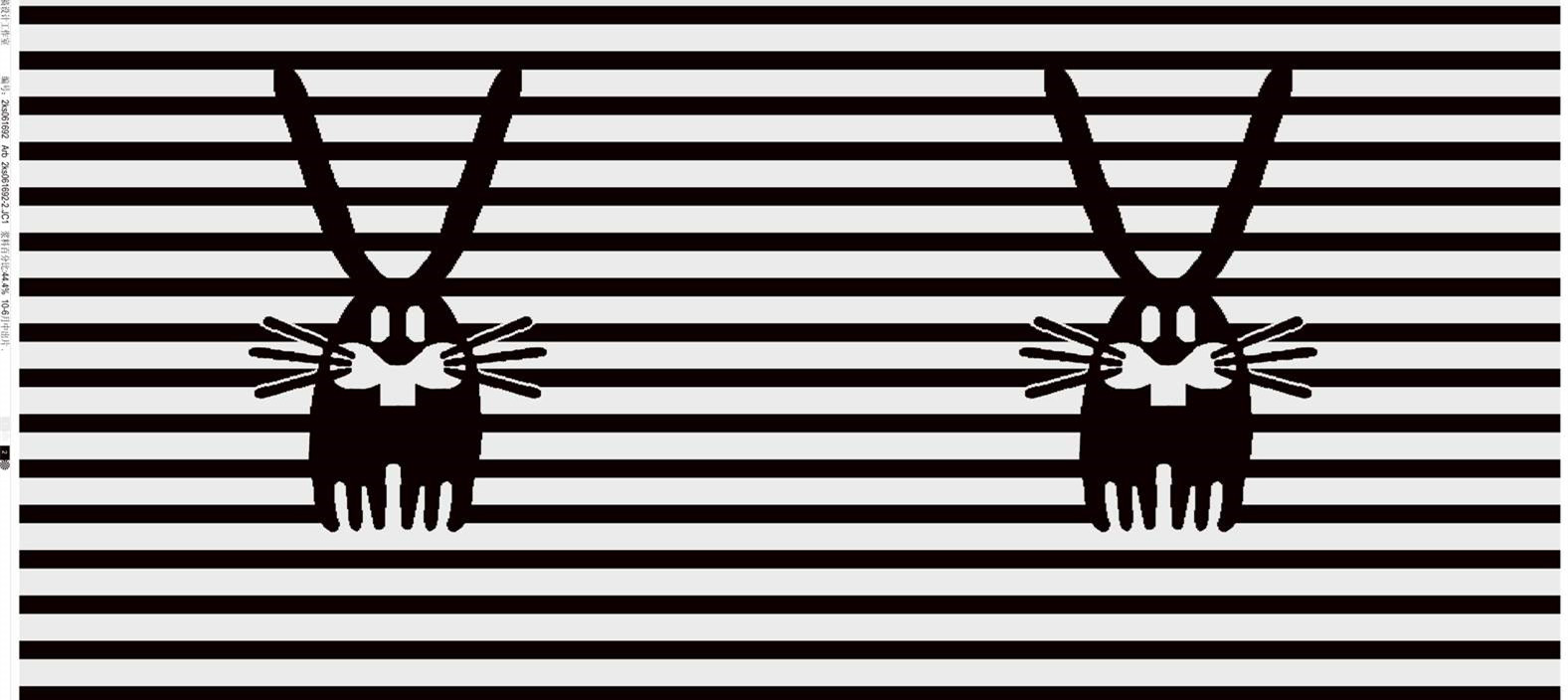 时尚条纹兔子图案 服装印花面料设计素材