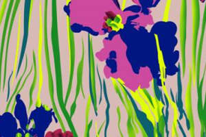 时尚花卉面料印花设计，适用于春夏季服装印花素材