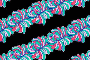 复古花卉服装印花素材 高饱和波普风设计