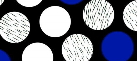 时尚波点面料印花设计,经典黑白蓝圆点服装印花素材