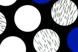 时尚波点面料印花设计，经典黑白蓝圆点服装印花素材