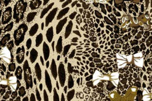 复古豹纹蝴蝶结面料印花设计素材