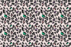 时尚豹纹面料印花素材，适用于服装设计与潮流服饰
