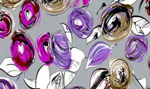 手绘复古风面料印花，时尚服装印花设计素材