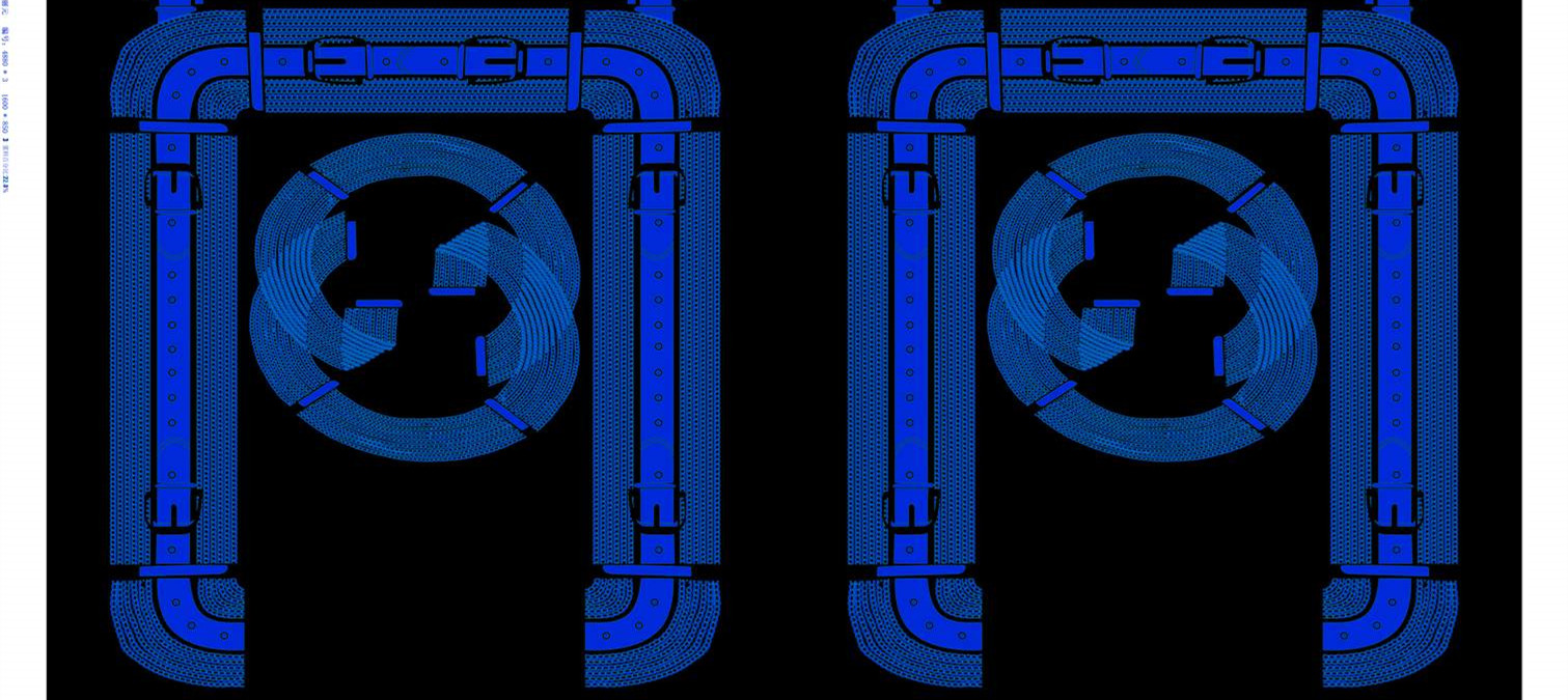 蓝色工业风面料印花素材 潮流服装印花设计