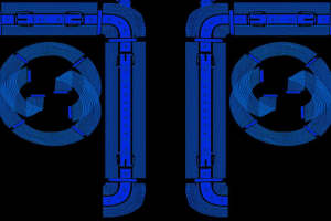 蓝色工业风面料印花素材 潮流服装印花设计