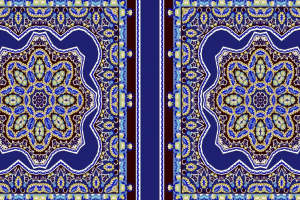 复古蓝调民族风面料印花 高端服装印花设计素材