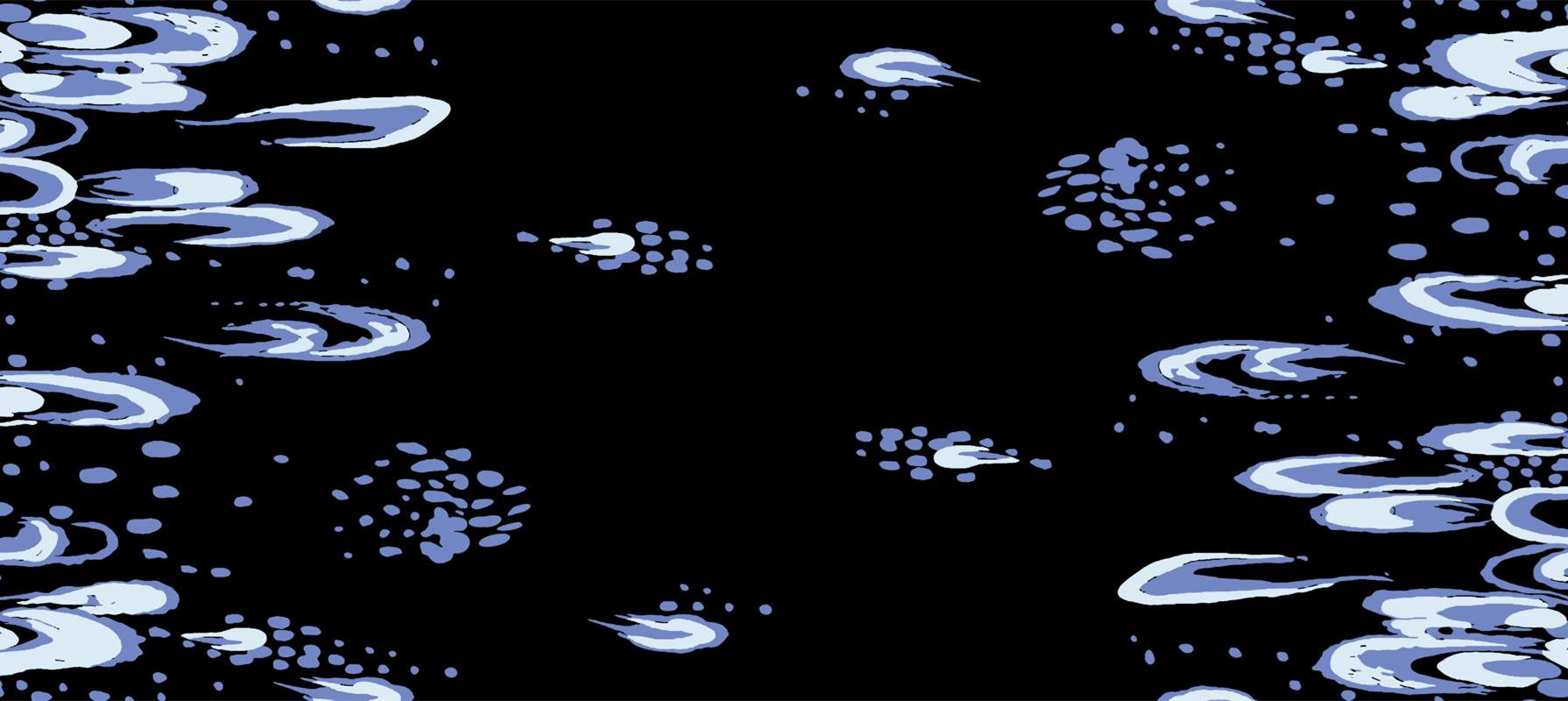 时尚水波纹与星空点缀的面料印花设计素材