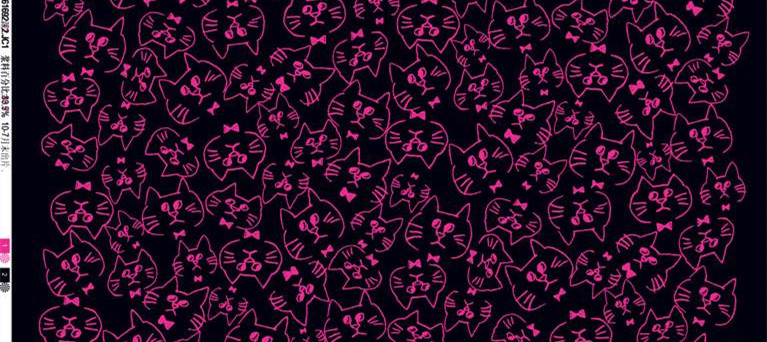 可爱猫咪图案时尚面料印花 服装印花素材推荐