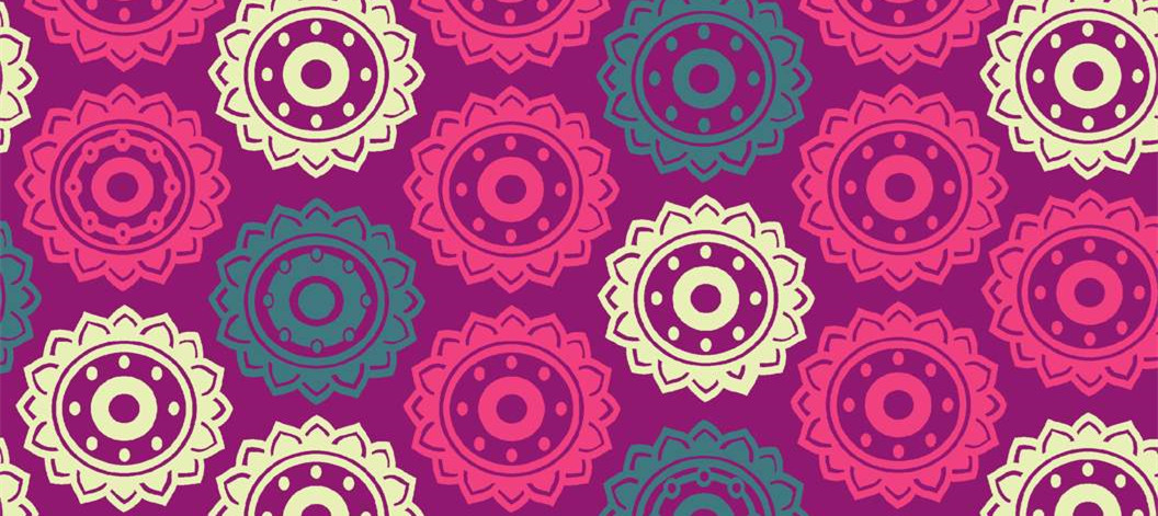复古曼陀罗花纹 时尚面料印花设计素材