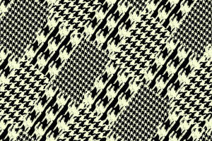 复古千鸟格火焰纹面料印花素材