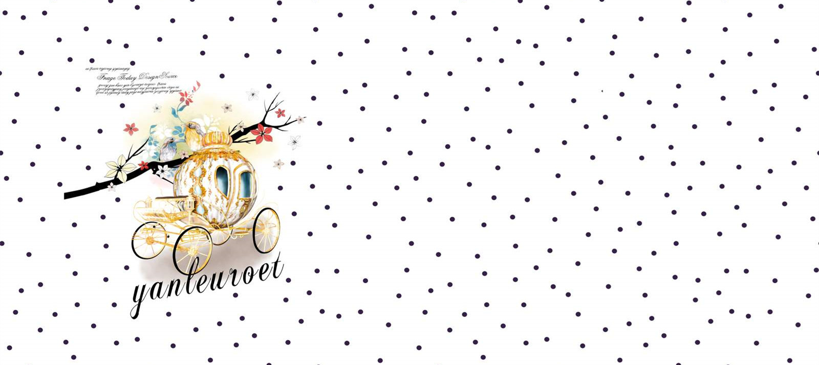 梦幻波点马车主题服装印花面料设计素材