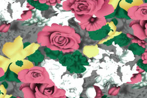 复古花卉图案面料印花 时尚服装印花设计素材