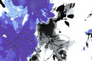 新中式水墨花卉服装印花素材 高端面料印花设计