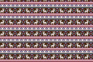 北欧风驯鹿条纹服装印花素材 节日氛围面料设计