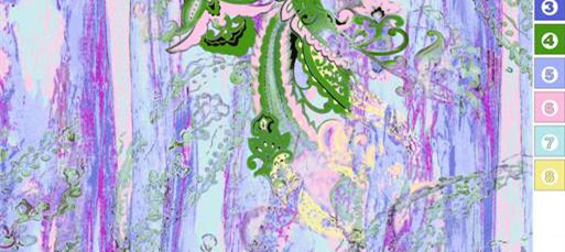 梦幻紫绿交织 抽象艺术面料印花素材