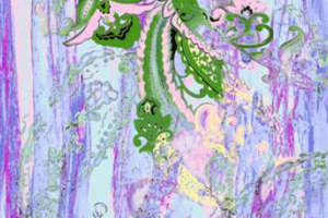 梦幻紫绿交织 抽象艺术面料印花素材