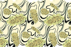 复古豹纹与流动线条的面料印花设计素材
