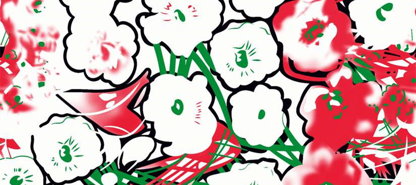 复古手绘风花卉面料印花素材,适用于服装印花设计