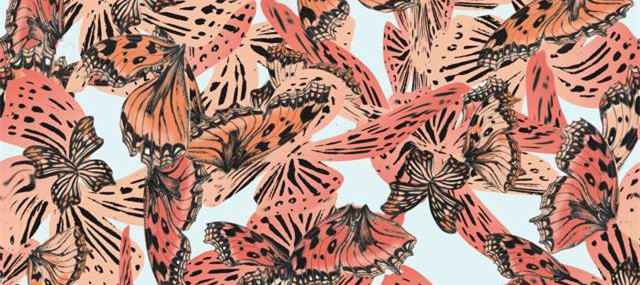 艺术蝴蝶图案服装印花素材,时尚面料设计灵感