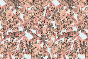 复古风蝴蝶图案面料印花 时尚女装服装印花素材