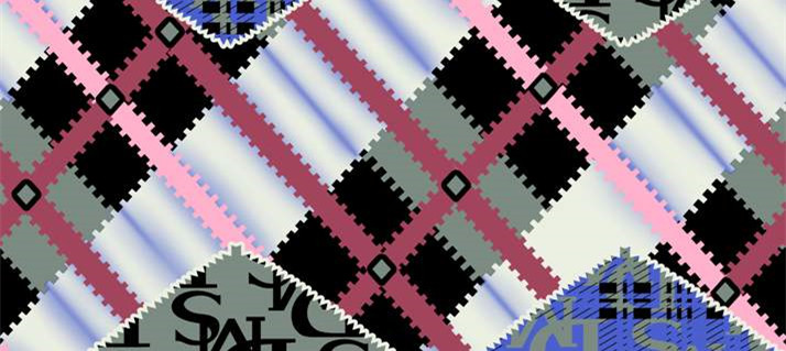 时尚几何格纹面料印花设计素材