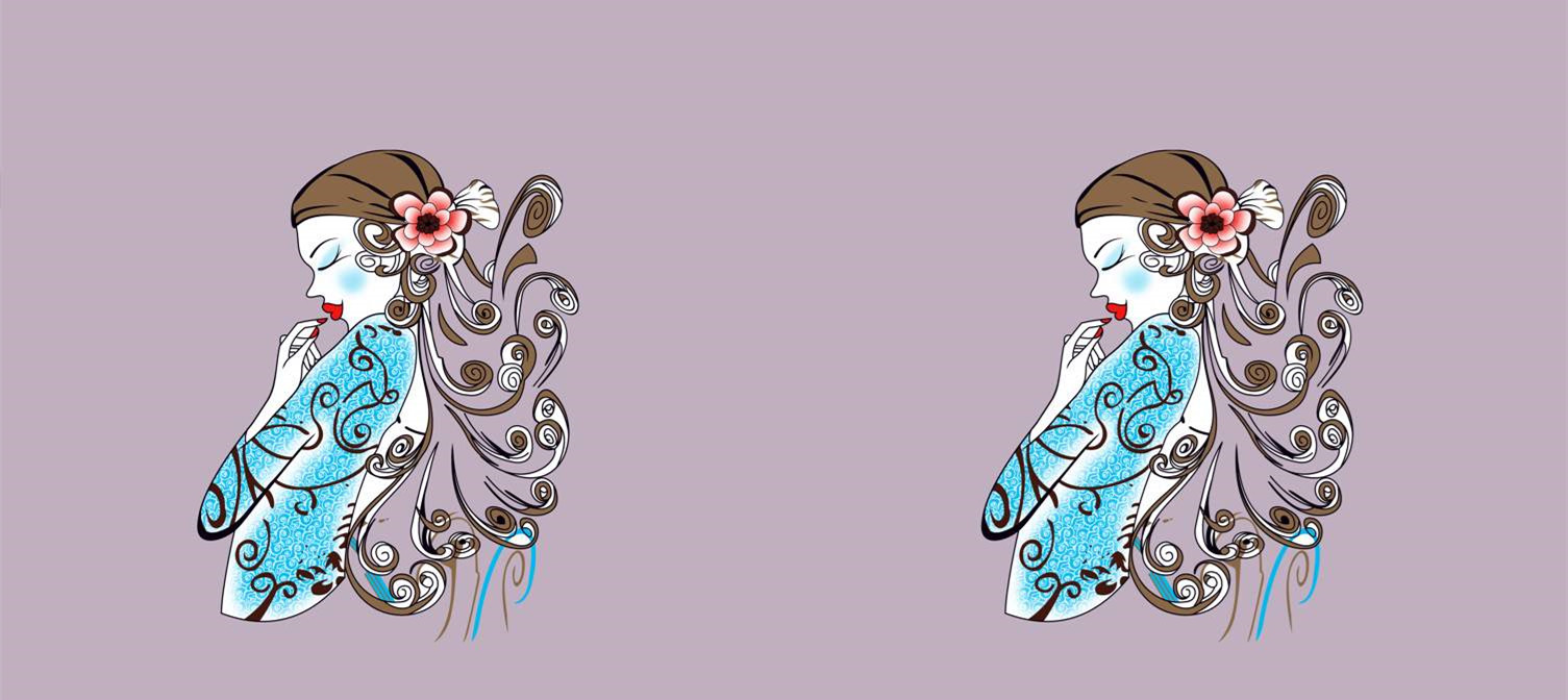 新中式艺术风服装印花素材 优雅女性纹样设计