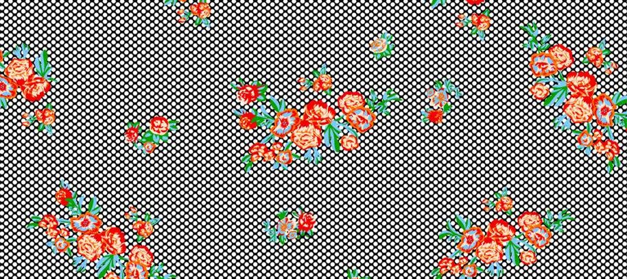 复古红玫瑰面料印花素材 服装印花设计灵感