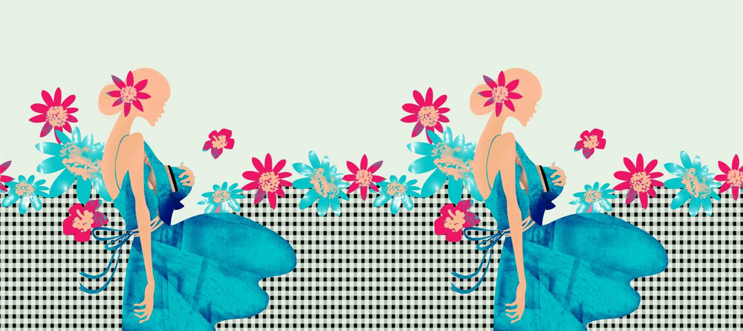 复古花卉与优雅剪裁的面料印花设计素材