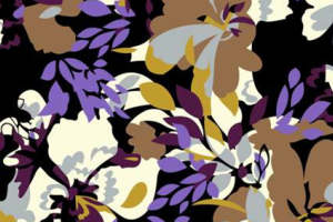 复古抽象花卉面料印花 时尚服装印花素材推荐