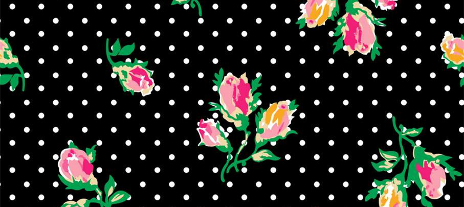 复古波点花卉面料印花,时尚服装印花素材推荐