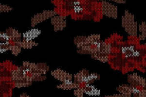 复古针织风花卉面料印花素材