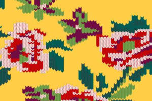 复古针织风花卉图案 时尚服装印花素材推荐