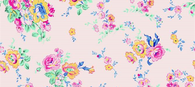 清新复古风花卉面料印花素材,适用于服装印花设计