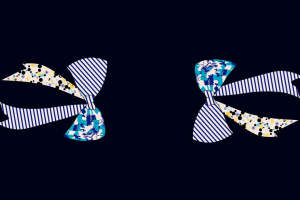 撞色蝴蝶结面料印花素材，打造趣味服装视觉焦点