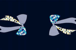 复古撞色蝴蝶结面料印花素材，时尚服装印花设计灵感