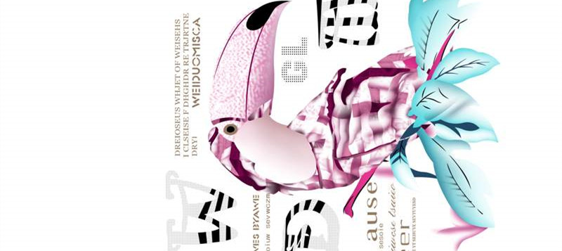 时尚火烈鸟面料印花素材,适用于服装印花设计