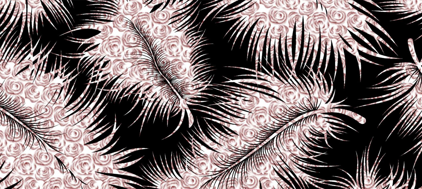 复古棕榈玫瑰纹理 高端服装印花面料设计素材