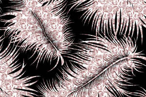 复古棕榈玫瑰纹理 高端服装印花面料设计素材