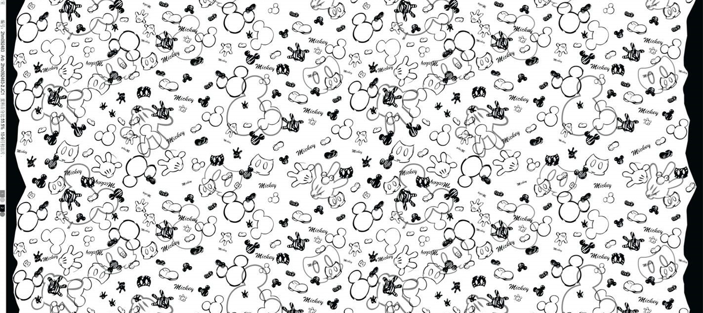 经典米奇手绘风面料印花 创意服装印花设计素材