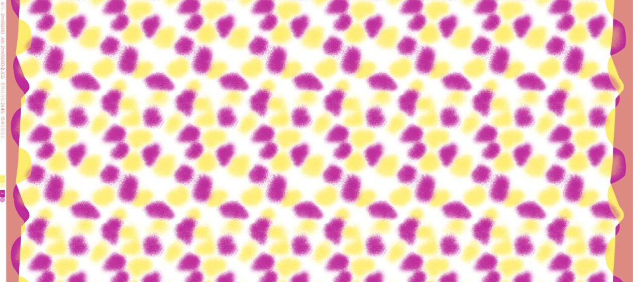 创意紫黄波点面料印花素材,专为服装印花设计打造